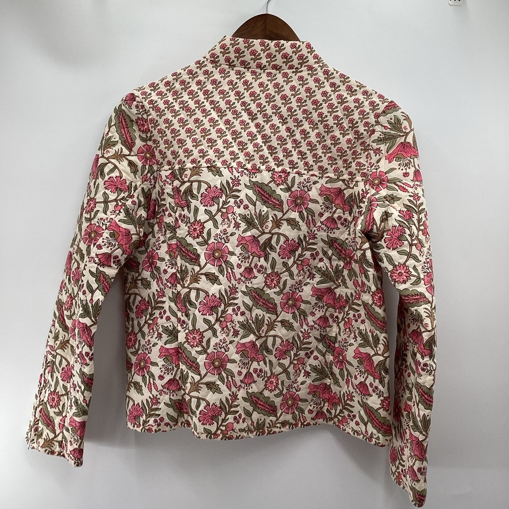 Anthropologie dRA Floral quilted Pink and Cream Women's Jacket - Picture 3 of 15
